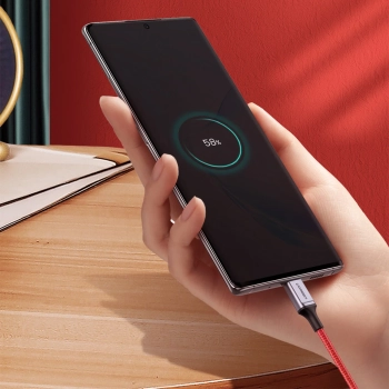  Kabel przewód w oplocie USB-C - USB-C 2.0 3A czerwony - zdj. dodatkowe 7