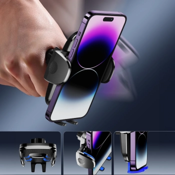  Uchwyt mechaniczny samochodowy uniwersalny do telefonu na kokpit szybę czarny - zdj. dodatkowe 8