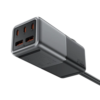 Ładowarka biurkowa stacja ładowania Z2 GaN 75W PD 3x USB-C 2x USB-A czarno-szara - zdj. dodatkowe 1