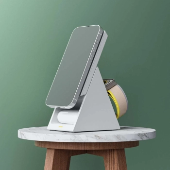  3w1 Stacja ładująca ładowarka indukcyjna Choetech T600 15W biała - zdj. dodatkowe 7