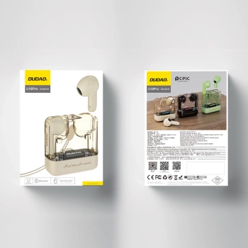  Bezprzewodowe słuchawki TWS Dudao U18Pro Bluetooth 5.3 beżowe - zdj. dodatkowe 2