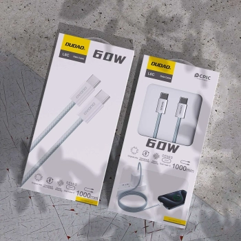  Wytrzymały przewód kabel UCB-C PD 60W w oplocie z włókna węglowego 1m jasno niebieski - zdj. dodatkowe 4