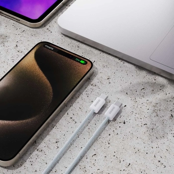  Wytrzymały przewód kabel UCB-C PD 60W w oplocie z włókna węglowego 2m jasno niebieski - zdj. dodatkowe 4