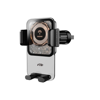  Uchwyt samochodowy F19 zaciskowy na telefon z ładowarką indukcyjną 15W czarny - zdj. dodatkowe 1
