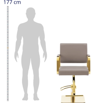  Fotel fryzjerski barberski kosmetyczny z podnóżkiem Physa OTLEY - beżowo - złoty - zdj. dodatkowe 2
