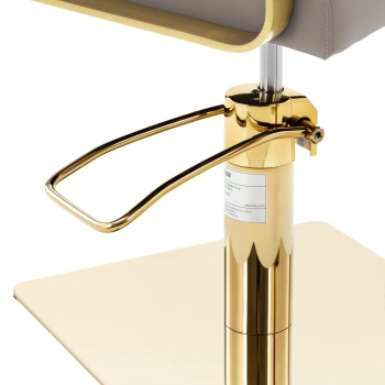  Fotel fryzjerski barberski kosmetyczny z podnóżkiem Physa OTLEY - beżowo - złoty - zdj. dodatkowe 3