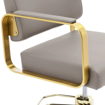  Fotel fryzjerski barberski kosmetyczny z podnóżkiem Physa OTLEY - beżowo - złoty - zdj. dodatkowe 4