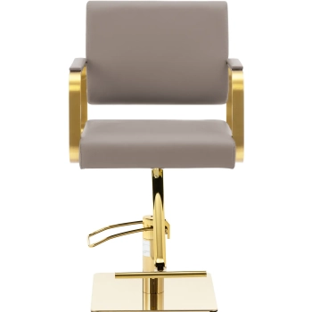  Fotel fryzjerski barberski kosmetyczny z podnóżkiem Physa OTLEY - beżowo - złoty - zdj. dodatkowe 6