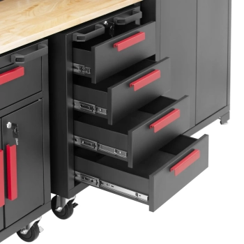  Zestaw mebli warsztatowych szafa 2 szafki na kółkach ściana perforowana - zdj. dodatkowe 3