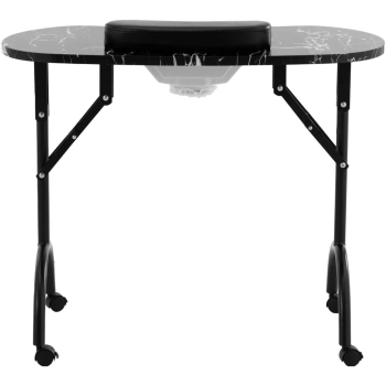 Biurko stolik do manicure kosmetyczny z pochłaniaczem pyłu składany na kółkach 90 x 43 x 73 cm czarny - zdj. dodatkowe 5