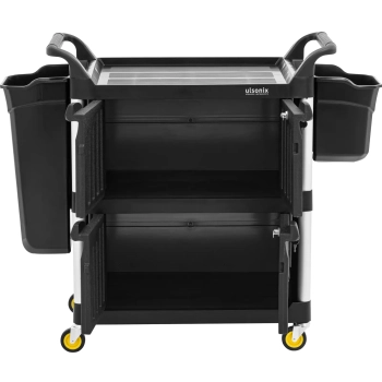  Wózek hotelowy serwisowy do sprzątania zamykany na klucz 85 x 47 x 102 cm - zdj. dodatkowe 1