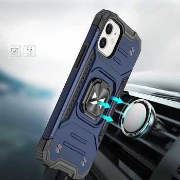  Etui pancerny pokrowiec do iPhone 14 Plus uchwyt magnetyczny Ring Armor niebieski - zdj. dodatkowe 6