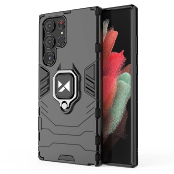  Etui pancerny pokrowiec do Samsung Galaxy S23 Ultra uchwyt magnetyczny Ring Armor czarny - zdj. dodatkowe 7