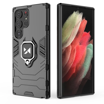  Etui pancerny pokrowiec do Samsung Galaxy S23 Ultra uchwyt magnetyczny Ring Armor czarny - zdj. dodatkowe 8