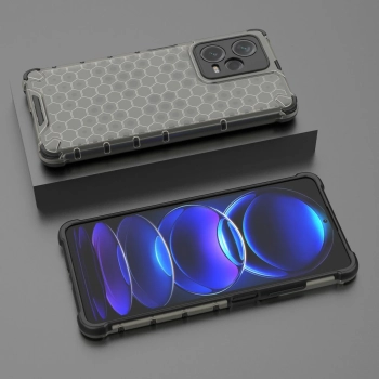 Etui pancerny hybrydowy pokrowiec do Xiaomi Redmi Note 12 Pro+ Honeycomb czarny - zdj. dodatkowe 2