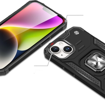  Pancerne etui z uchwytem na palec do iPhone 15 Plus Ring Armor niebieski - zdj. dodatkowe 1