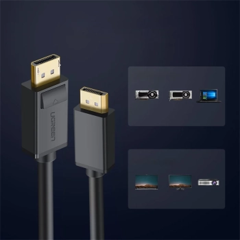  Kabel przewód DisplayPort HDR 3D 4K 1m czarny - zdj. dodatkowe 3