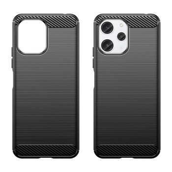  Elastyczne etui pokrowiec wzór karbon do Xiaomi Redmi 12 Carbon Case czarne - zdj. dodatkowe 1