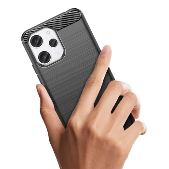  Elastyczne etui pokrowiec wzór karbon do Xiaomi Redmi 12 Carbon Case czarne - zdj. dodatkowe 5