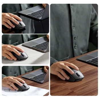  Ergonomiczna bezprzewodowa mysz myszka do komputera MU101 Bluetooth 2.4 GHz niebieska - zdj. dodatkowe 4