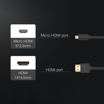  Kabel przewód Audio Video microHDMI - HDMI 2.0 2m czarny - zdj. dodatkowe 5