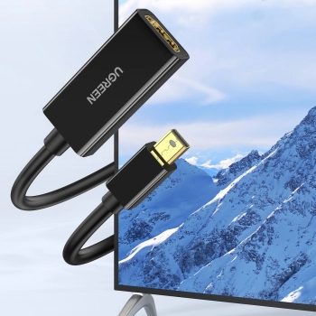  Adapter przejściówka kabla przewodu mini DP DisplayPort - HDMI 4K czarny - zdj. dodatkowe 2