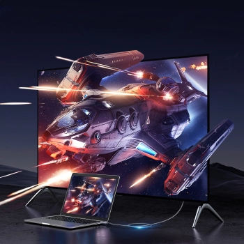  Kabel przewód DisplayPort - HDMI 4K 60Hz w oplocie 2m szary - zdj. dodatkowe 5