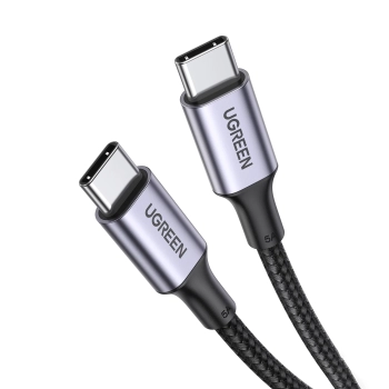  Kabel przewód USB-C w oplocie 5A 480Mb/s 0.5m czarno szary - zdj. dodatkowe 1