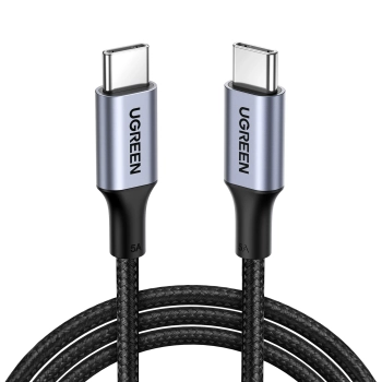  Kabel przewód USB-C w oplocie 5A 480Mb/s 0.5m czarno szary - zdj. dodatkowe 2