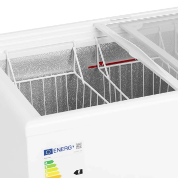  Zamrażarka skrzyniowa przeszklona z zamkiem do mrożonek lodów 200 l 217 W - zdj. dodatkowe 3