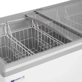  Zamrażarka skrzyniowa przeszklona z zamkiem do mrożonek lodów 360 l 297 W - zdj. dodatkowe 1