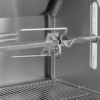  Grill węglowy z rożnem obrotowym elektrycznym do pieczenia prosiaka 18 W 40 kg 138 cm - zdj. dodatkowe 2