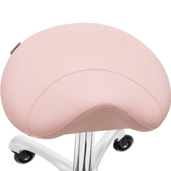  Taboret stołek hoker kosmetyczny siodłowy na kółkach do 150 kg YORK - pudrowy róż - zdj. dodatkowe 2