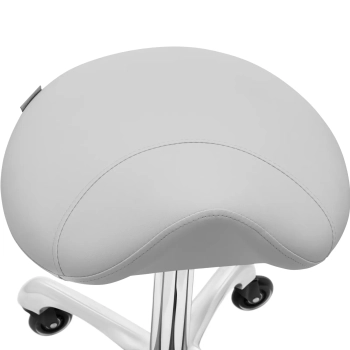  Taboret stołek hoker kosmetyczny siodłowy na kółkach do 150 kg YORK - jasnoszary - zdj. dodatkowe 2