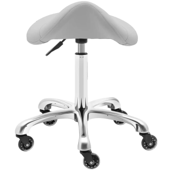  Taboret stołek hoker kosmetyczny siodłowy na kółkach do 150 kg YORK - jasnoszary - zdj. dodatkowe 4