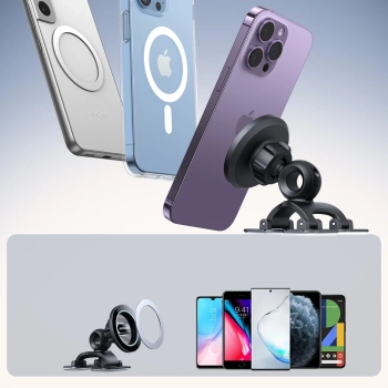  Uchwyt magnetyczny do telefonu na kokpit deskę rozdzielczą czarny - zdj. dodatkowe 7