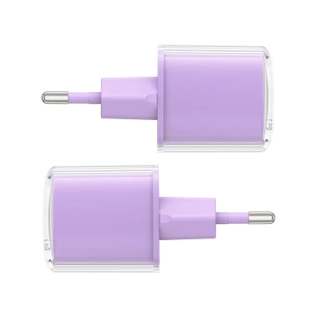  Ładowarka sieciowa z wyświetlaczem PD 30W GaN3 USB-C fioletowa - zdj. dodatkowe 1