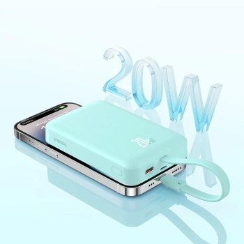  Mini Powerbank MagSafe 10000mAh 20W z kablem Lightning do iPhone 0.3m niebieski - zdj. dodatkowe 8