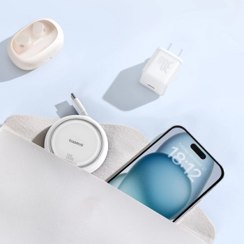  Kabel przewód wysuwany zwijany USB-C 100W Free2Draw Mini 1m biały - zdj. dodatkowe 6