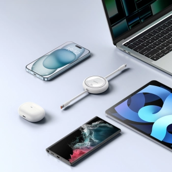  Kabel przewód wysuwany zwijany USB-C 100W Free2Draw Mini 1m biały - zdj. dodatkowe 7