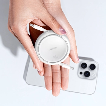  Kabel przewód wysuwany zwijany USB-C 100W Free2Draw Mini 1m biały - zdj. dodatkowe 8