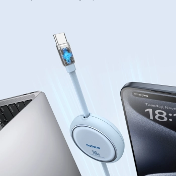  Kabel przewód wysuwany zwijany USB-C 100W Free2Draw Mini 1m niebieski - zdj. dodatkowe 3