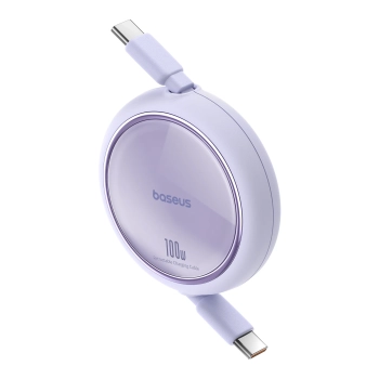  Kabel przewód wysuwany zwijany USB-C 100W Free2Draw Mini 1m fioletowy - zdj. dodatkowe 1