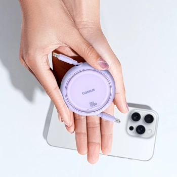  Kabel przewód wysuwany zwijany USB-C 100W Free2Draw Mini 1m fioletowy - zdj. dodatkowe 8