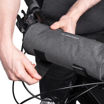  Torba rowerowa termiczna na bidon butelkę mocowana do ramy lub kierownicy 0.7L szara - zdj. dodatkowe 3