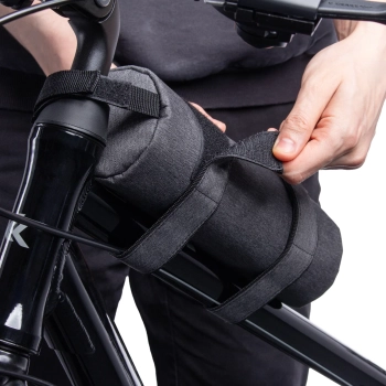  Torba rowerowa termiczna na bidon butelkę mocowana do ramy lub kierownicy 0.7L szara - zdj. dodatkowe 6