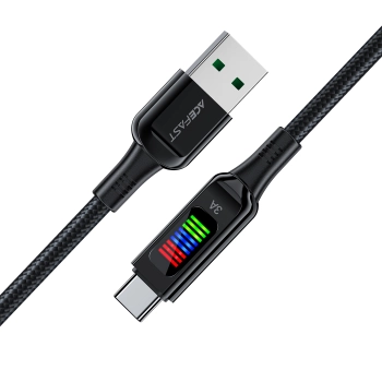  Kabel przewód USB-A - USB-C 60W z wyświetlaczem 1.2m czarny - zdj. dodatkowe 3