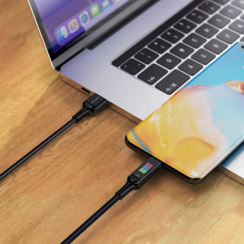  Kabel przewód USB-A - USB-C 60W z wyświetlaczem 1.2m czarny - zdj. dodatkowe 4
