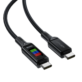  Kabel przewód USB-C - USB-C 100W z wyświetlaczem 1.2m czarny - zdj. dodatkowe 2
