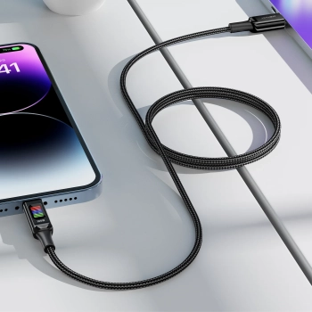  Kabel przewód USB-C - USB-C 100W z wyświetlaczem 1.2m czarny - zdj. dodatkowe 5